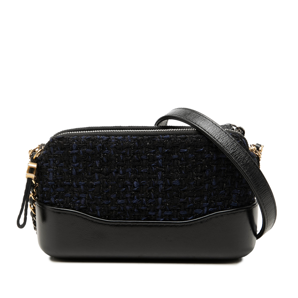Pre-Loved Chanel Tweed Gabrielle Double Zip Clutch with Chain